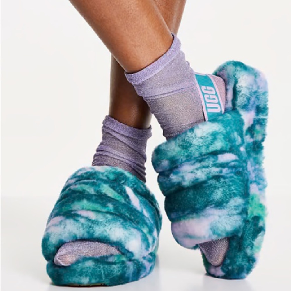 UGG Australia  Slide Sandals Marble Aquatic Blue Turquoise  Size 9